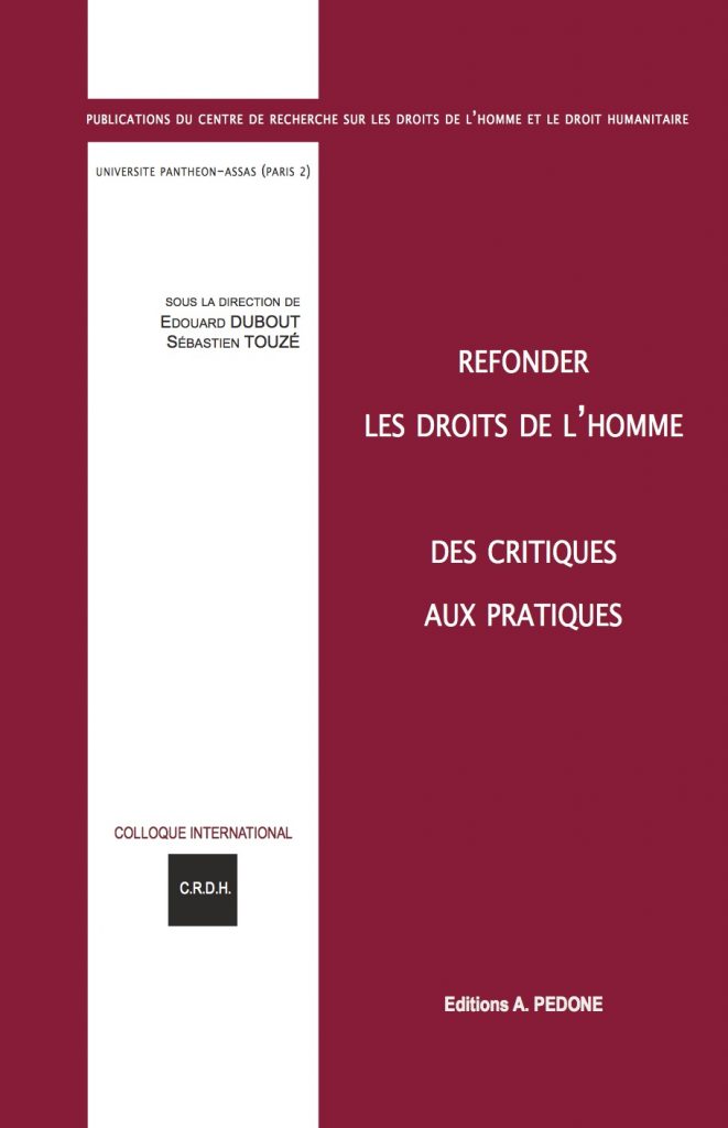 Refonder Les Droits De Lhomme Editions Pedone 6110