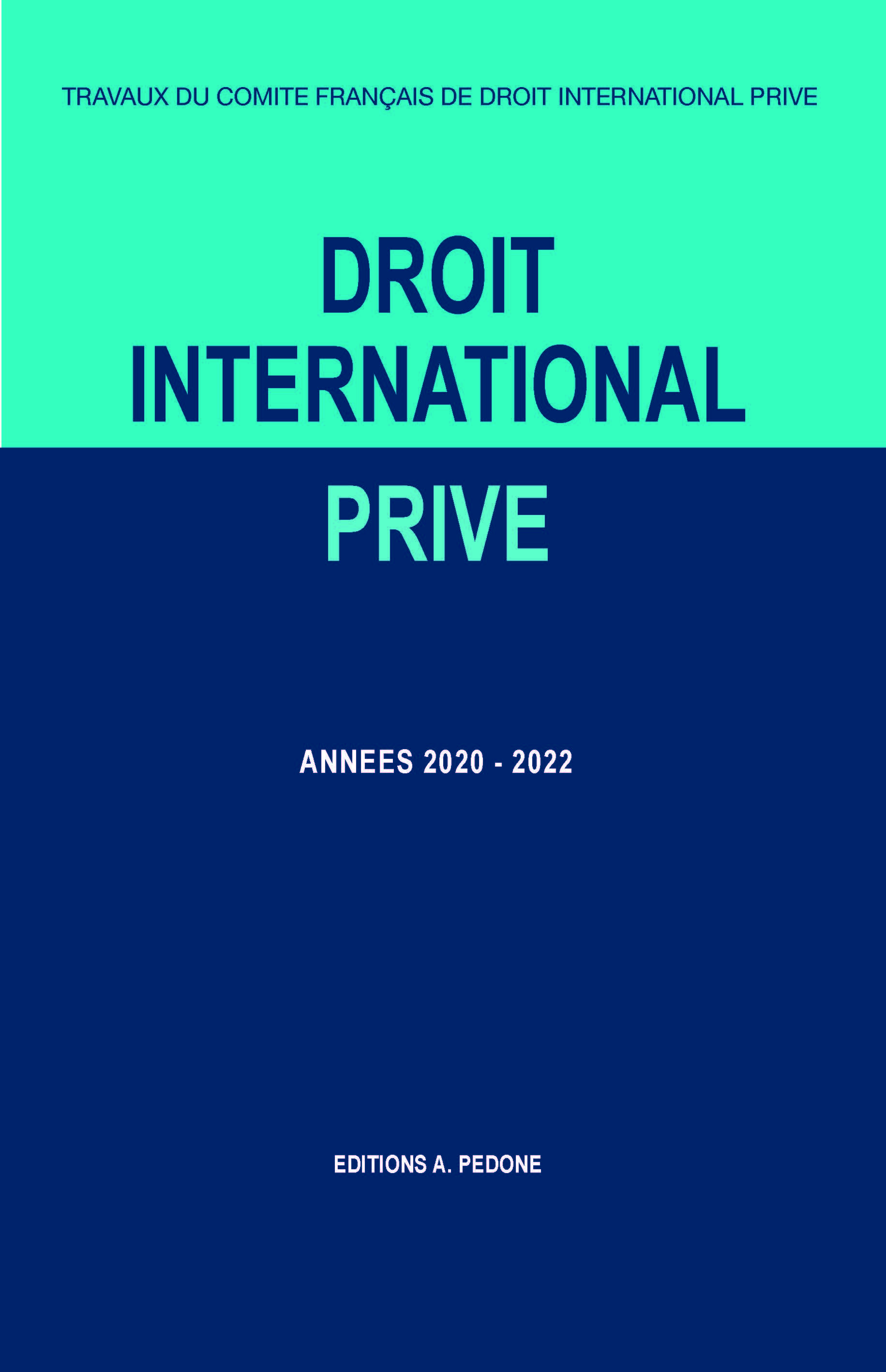 Droit international privé -Années 2020-2022 - Editions Pedone